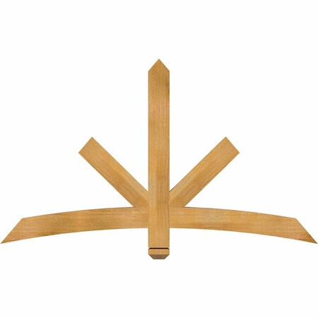 Ekena Millwork Alberta Rough Sawn Timber Gable Bracket, Western Red Cedar, 60"W x 35"H x 2"D x 4"F, 14/12 Pitch GBW060X35X0204ALB00RWR